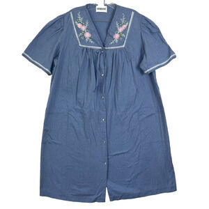 CROWNTUFT Patio Dress Womens Vintage Button Up House Evening Floral